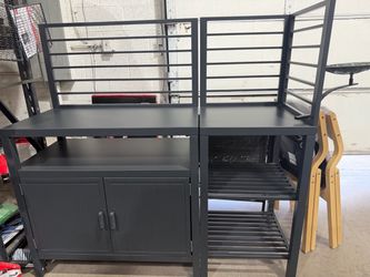 Dark Gray Aluminum Outdoor Cabinet Kitchen with Protective Cover
