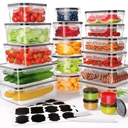 40 PCS Food Storage Containers with Lids Airtight (20 Containers & 20 Lids), Leak proof Meal Prep Container Set for Kitchen Storage, BPA-free, PVC-fre