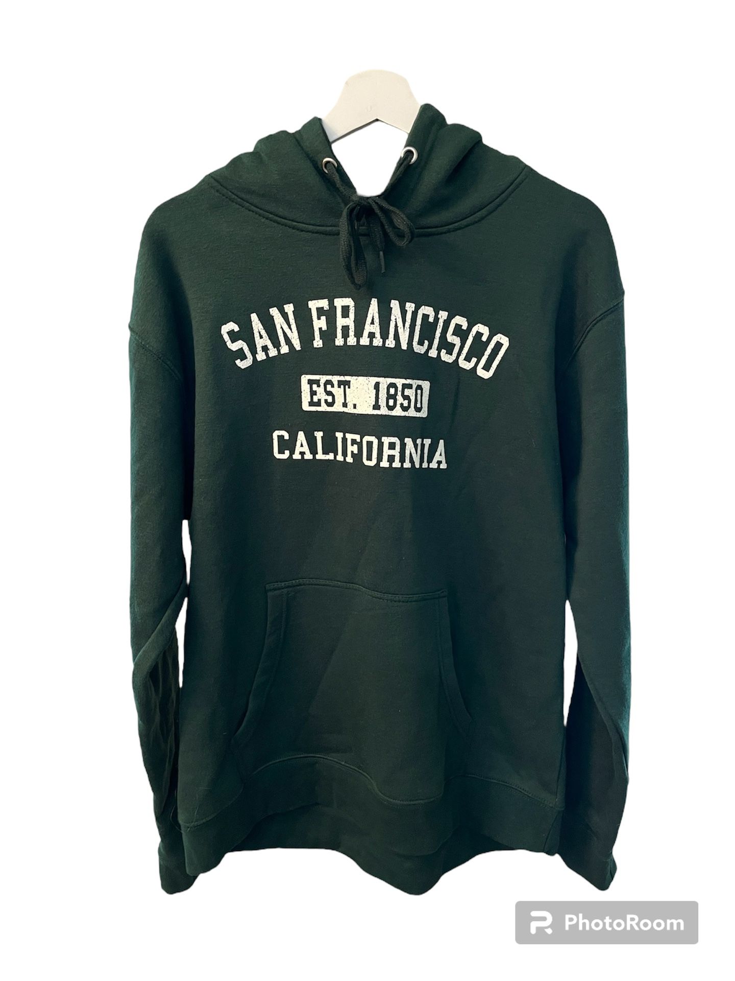 Large Forest Green Feeling Hood San Francisco California Hoodie