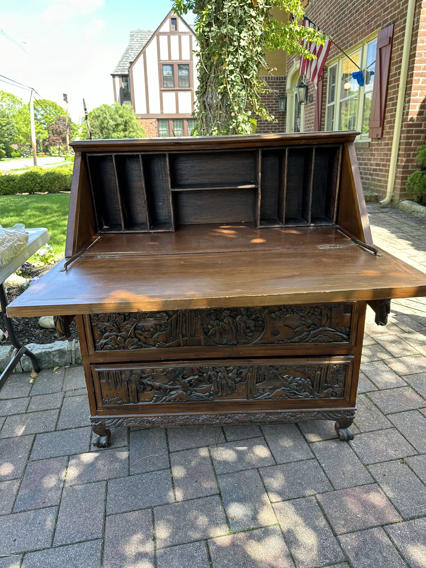 Oriental Carved Desk