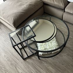 Coffee Table, Side Table, 2 Mirrors