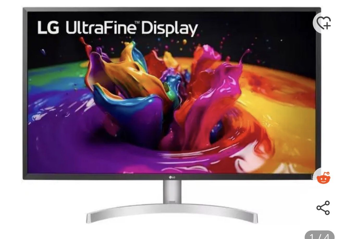 LG 27" Monitor 60 Hz IPS UHD sRGB 98% 4K UHD 3840 x 2160 HDR Monitor