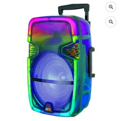 QFX Wireless Bluetooth Rechargeable Portable Speaker with Party Lights, Multicolor, TMS-1560
