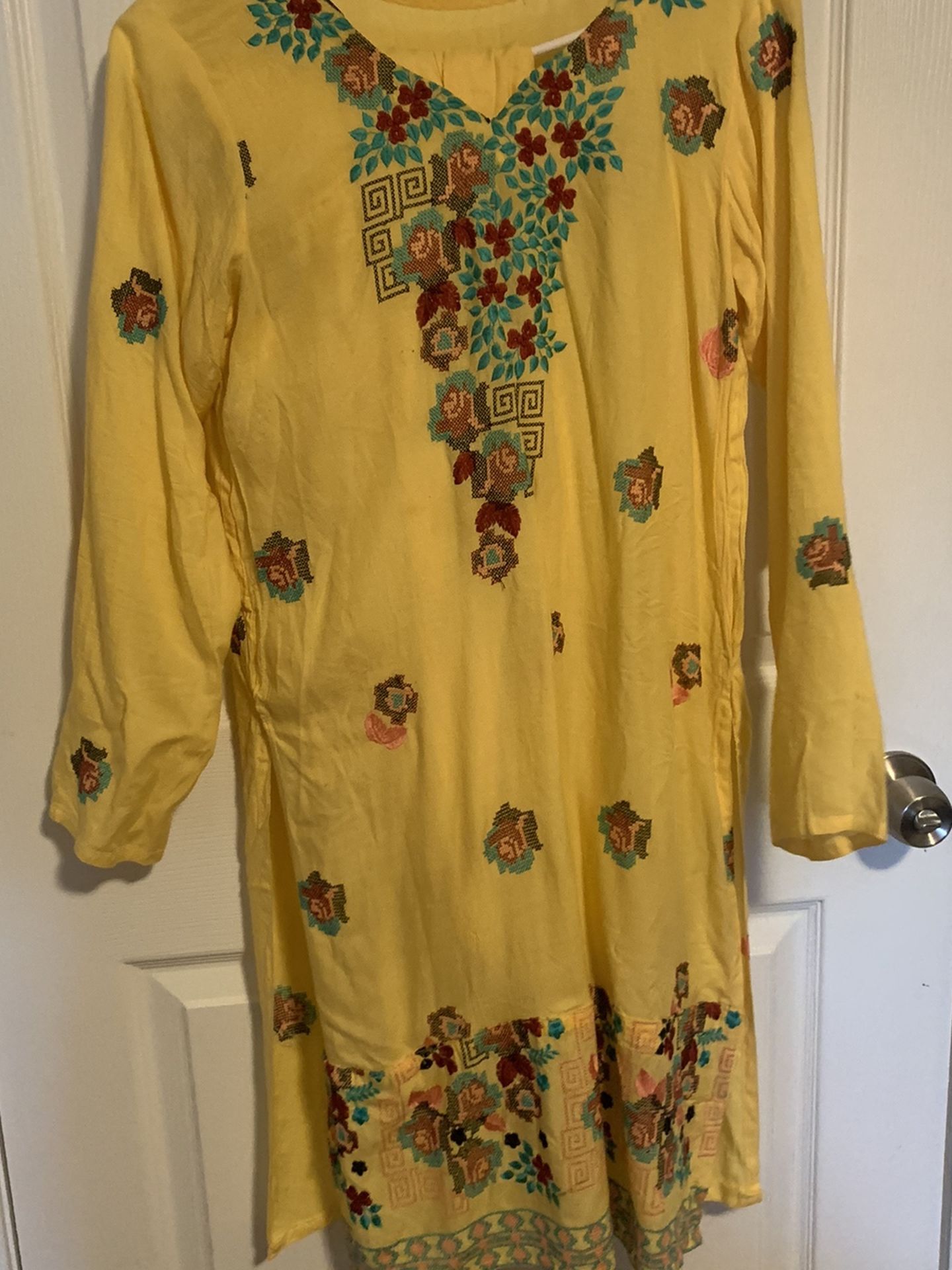 Beautiful Yellow Embroidered Dress