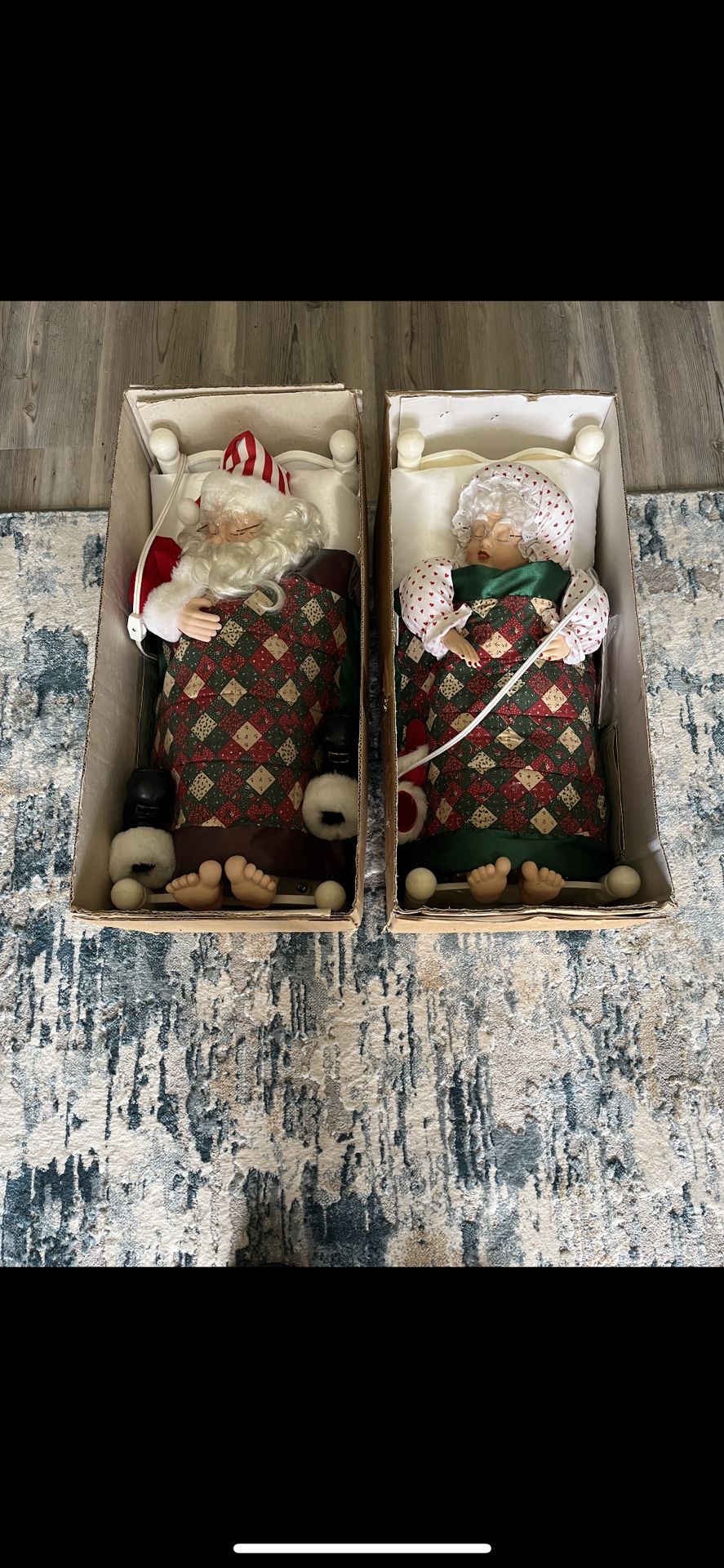 Vintage Snoring Santa And Mrs Clause 