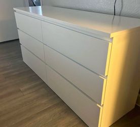 Ikea White 6-Drawer Double Dresser