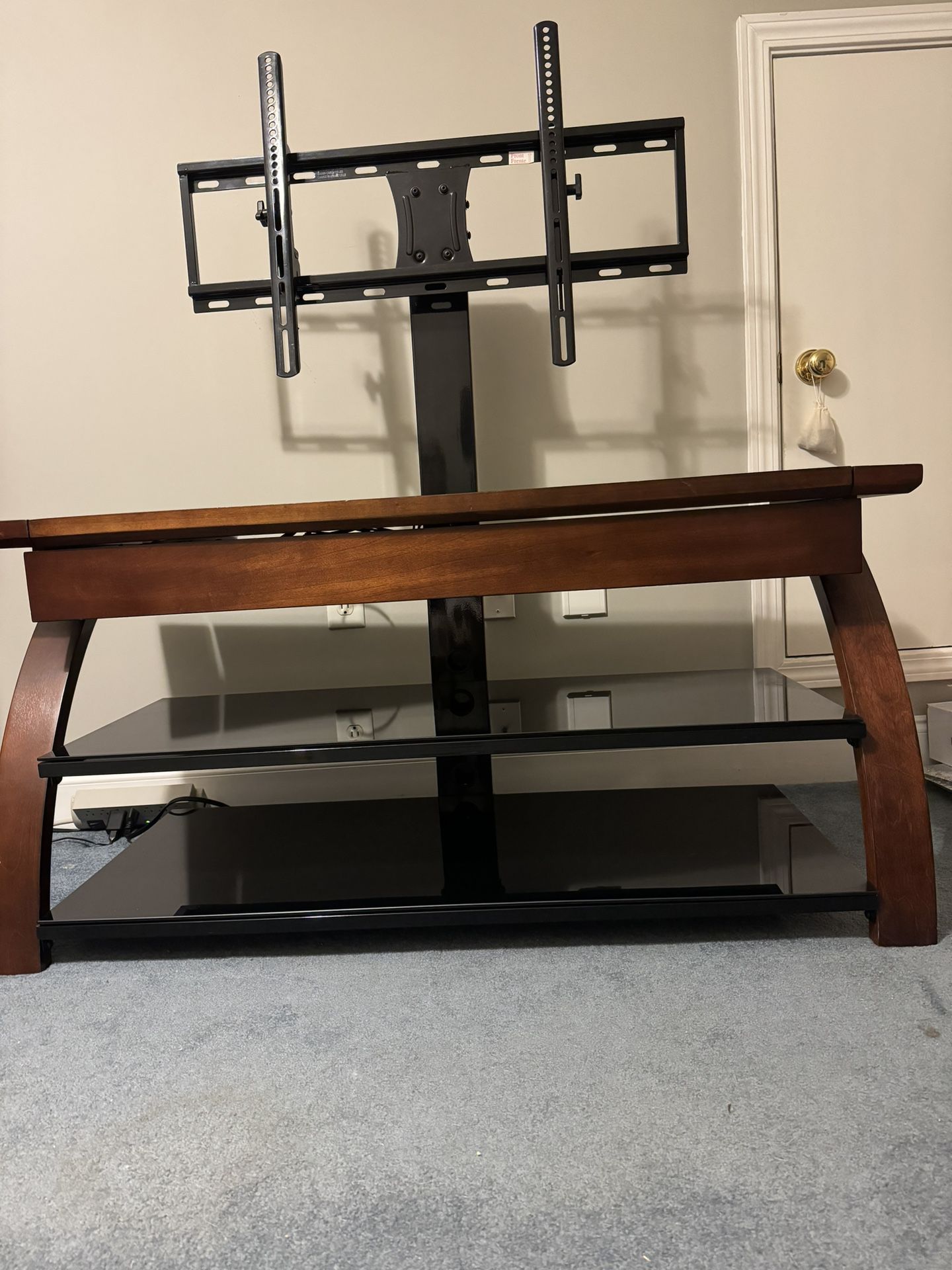 TV Stand With Mount, Two Shelves And Storage Drawer