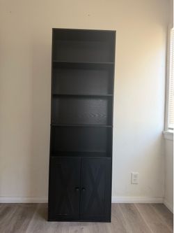 71” bookshelves-black