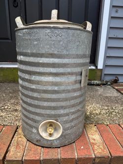 Vintage galvanized igloo water cooler