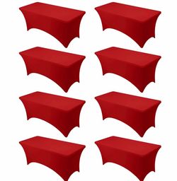 8 pack red spandex tablecloths