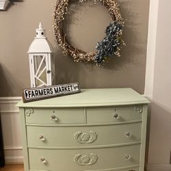 Sage Green Refurbished Vintage Dresser