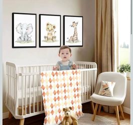Safari Nursery Wall Art Set of 3,