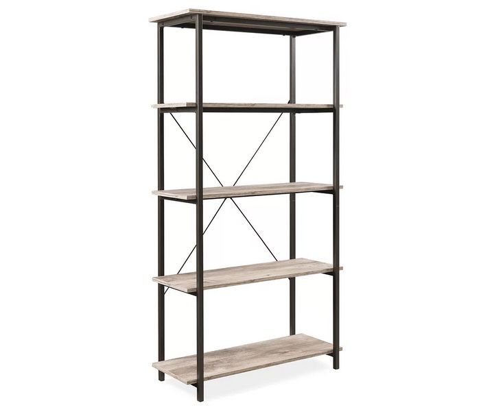 Real Living Rustic Brown Wash 5-Shelf Bookcase, 3 Available