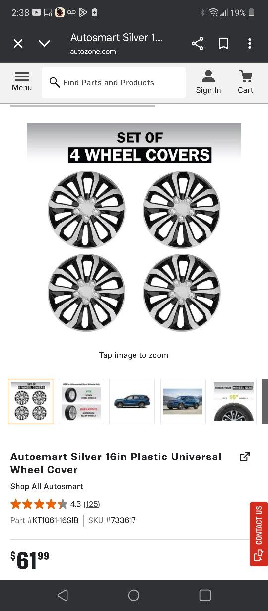 16in. Wheel Covers