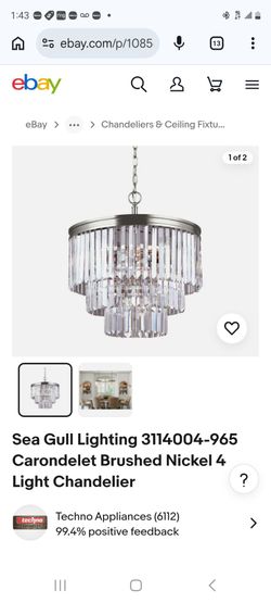 Sea Gull Lighting 3114004-965 Carondelet Brushed Nickel 4 Light Chandelier