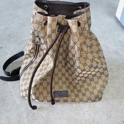 GUCCI GG Canvas Drawstring Backpack