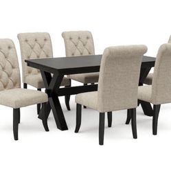 7 Pc Black Dining Table Set Brand New In Box 