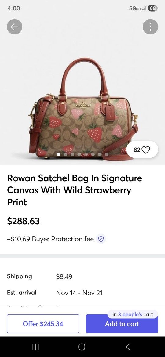 Coach Strawberry Rowen