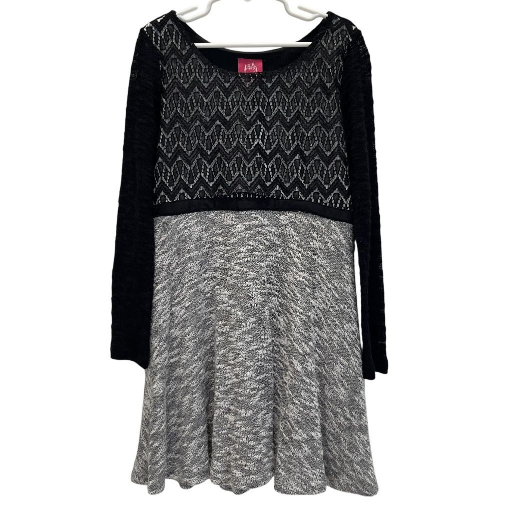 Girls Size 10 Dress Black White Gray
