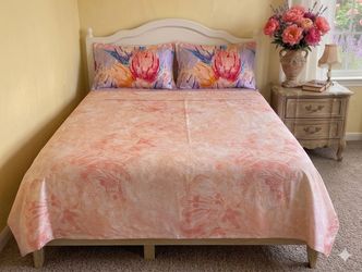 Brand new 100% cotton Queen size 3 pcs Bedding sets of 1 flat sheet with 2 pillowcases