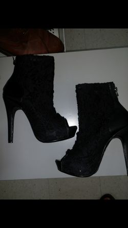 Lace black Carlos Santana heels