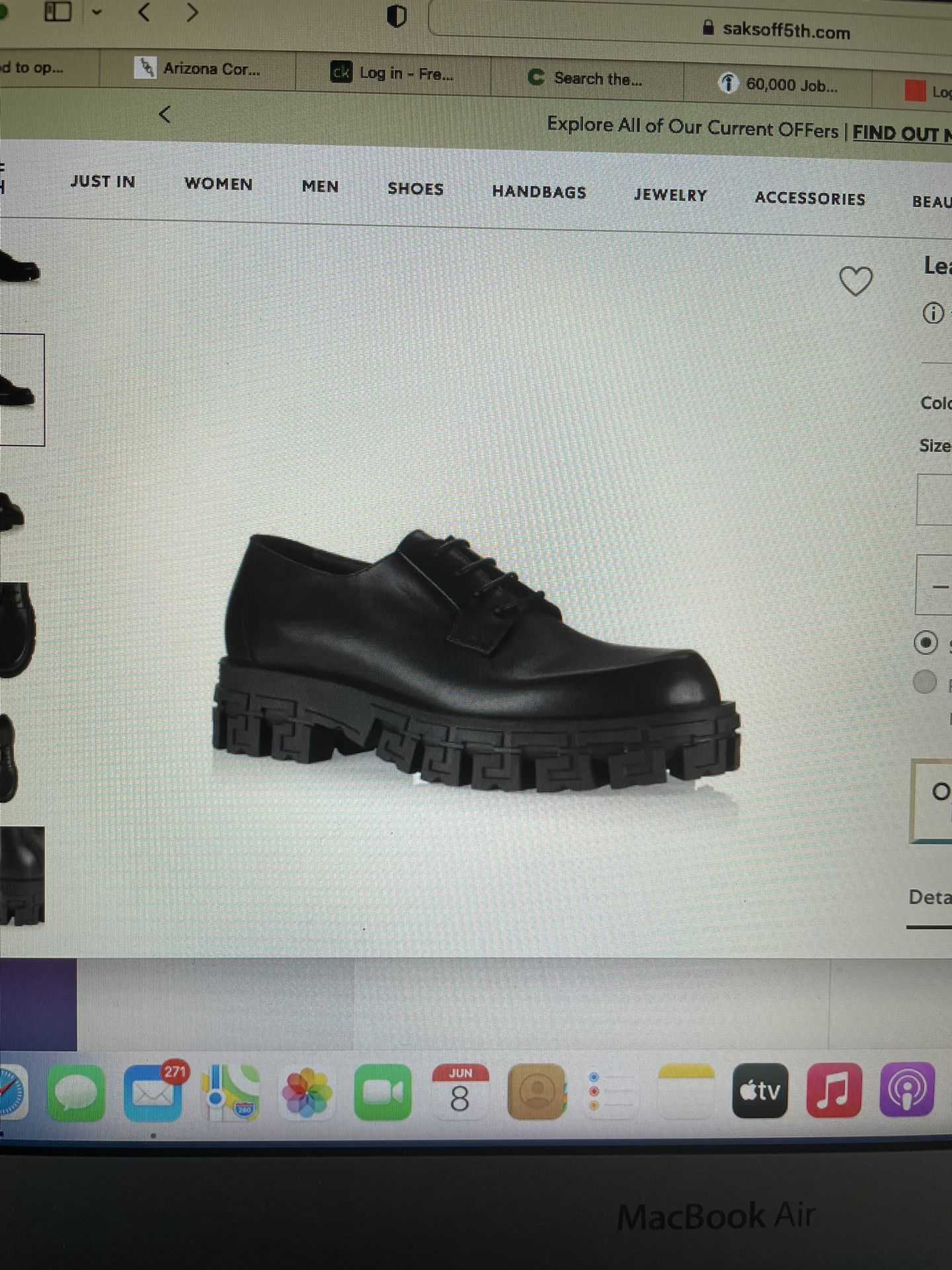 Versace Leather Greca Oxfords