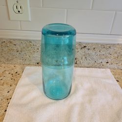 Turquoise Glass Carafe With Lid