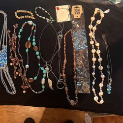 Costume Jewelry 9 Necklaces 3 bracelets