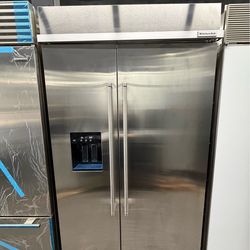 Kitchen Aid side by side Built in 48” Refrigerator Stainless steel
