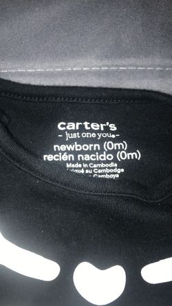 Carters Newborn Skeleton onsie