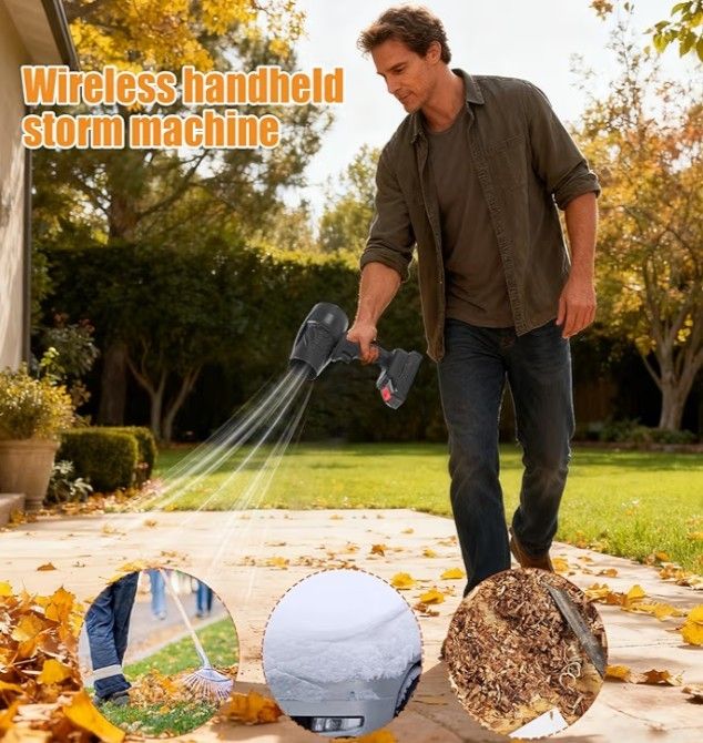 Cordless Handheld Dust Blower – 48V Strong Airflow Cleaning Blower for Car, Home, Yard, Snow & Leaves