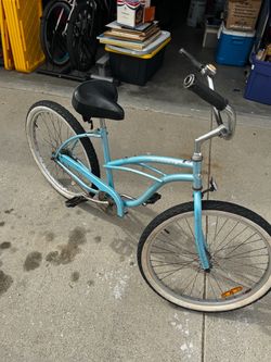 Light Blue Beach Cruiser Bicycle