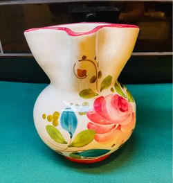 Vintage beauty! Hand painted Italian ceramic pitcher by Santucci