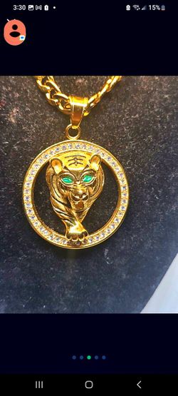 GOLD STAINLESS TIGER PENDANT 