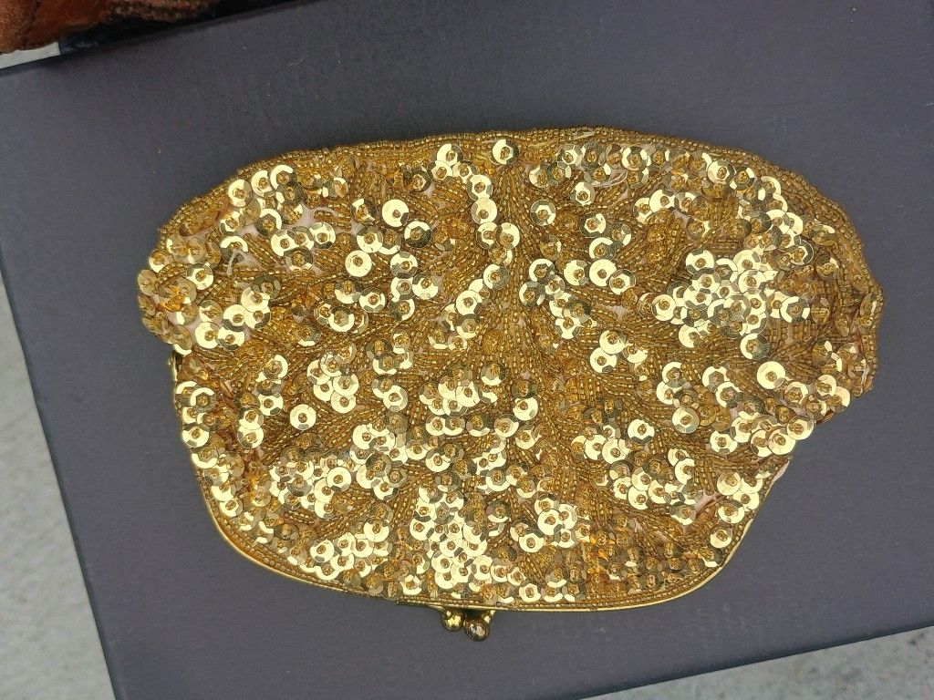 Gold Sequin Purse