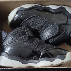 Jordan Black Gray Baby Athletic Sneakers Hook & Loop Strap Sports Basketball 7c