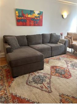 Modern Charcoal Gray 3-Piece Sectional Sofa with Chaise