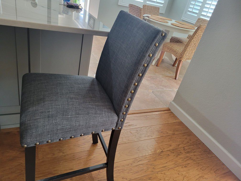 Upholstered Gray Kitchen Chairs Set of 4