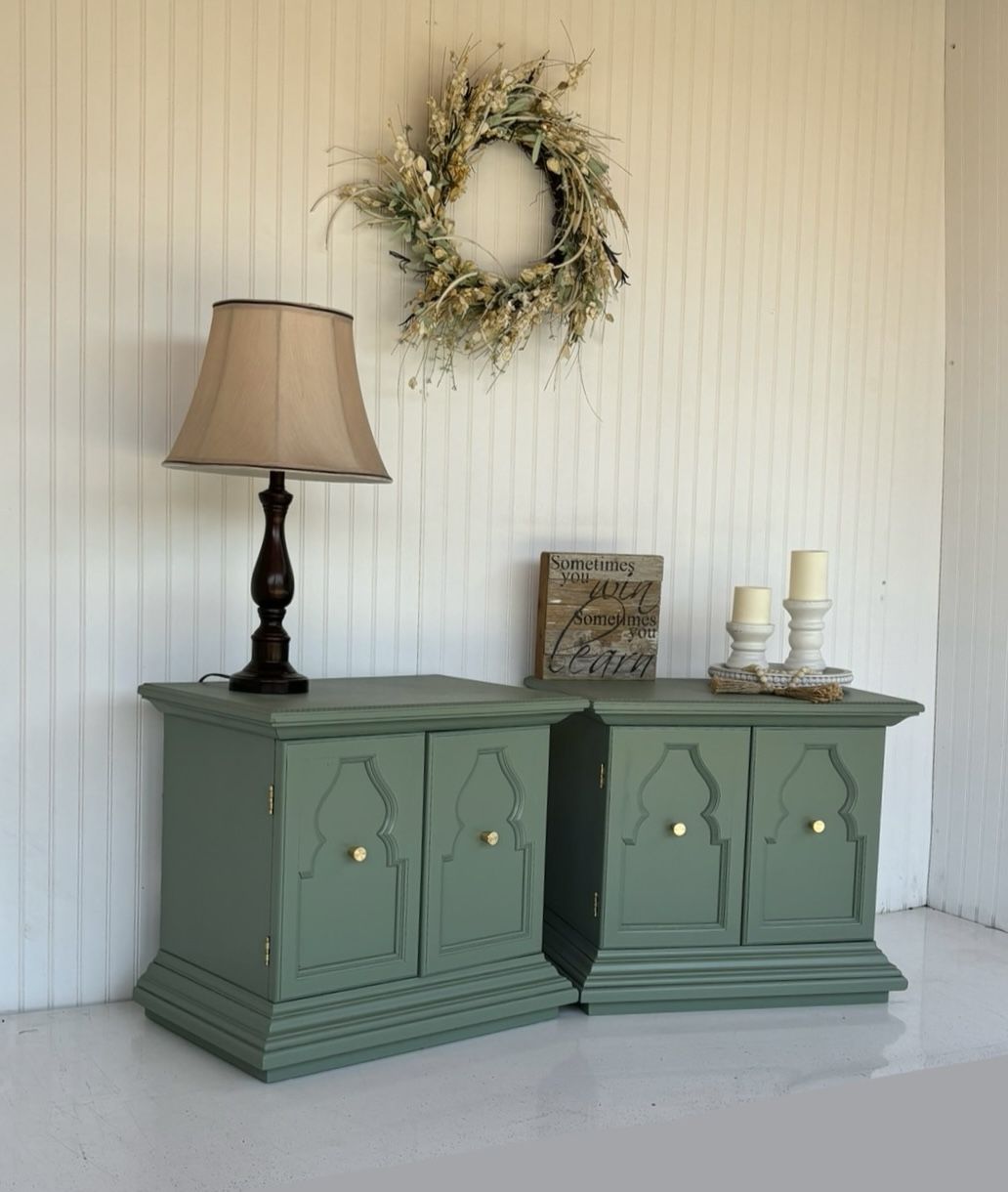 Sage Green Nightstands - Night Stand Set - Bedroom Set - Dresser Set - Side Tables