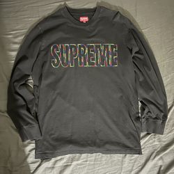 Supreme International Long Sleeve Tee in black from the SS19 collection