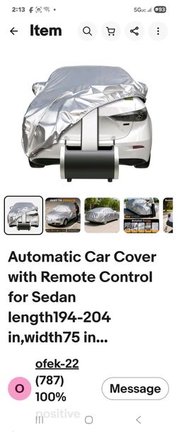 Automatic Car Cover with Remote Control for Sedan length194-204 in,width75 in Retractable Auto Covers Portable Rully Enclosed Vehicle Protection Cover