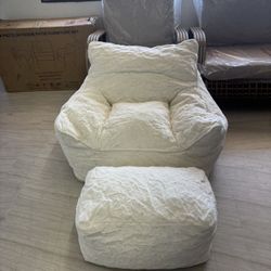Bean Bag Chair w/ Ottoman