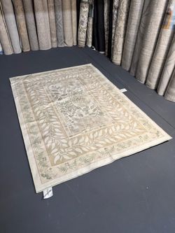 Like-New Ruggable Beige & Sage Washable 5x7 Area Rug