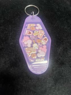 Purple Motel Style Keychain with Disney Charms