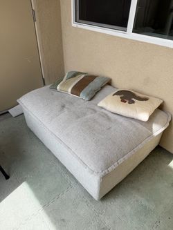 Large Gray Outdoor Patio Ottoman