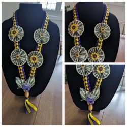 Children’s Purple & Yellow Graduation Money Lei 