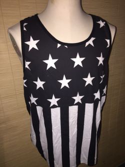 Mens Large American flag tank