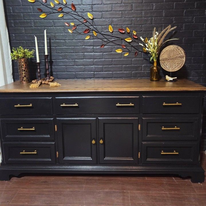 Long Black Dresser