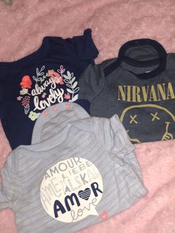 Baby girl onesies Size 3-6 months