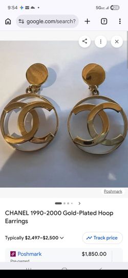 Chanel CC Liz Taylor Costume Jewelry Clip on Earrings